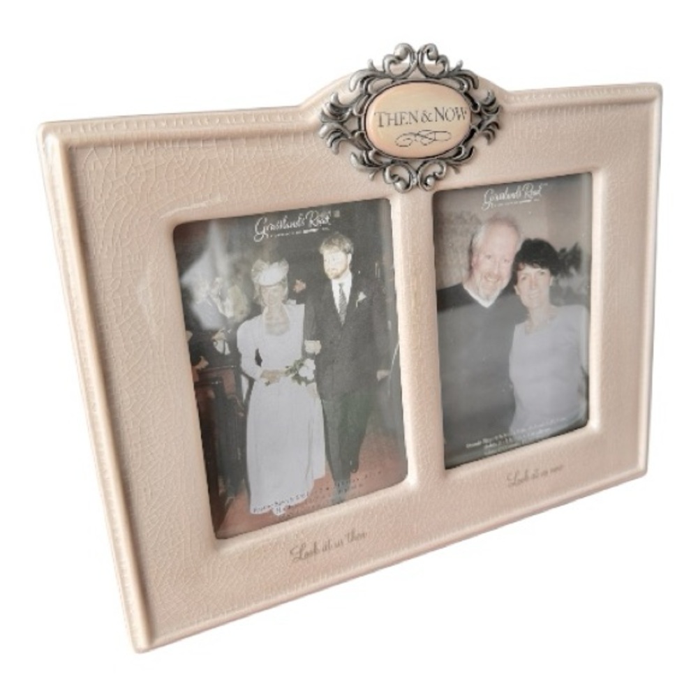 “Then & Now” Grasslands Road Photo Frame, New In Box, Holds 2 Photos Anniversary